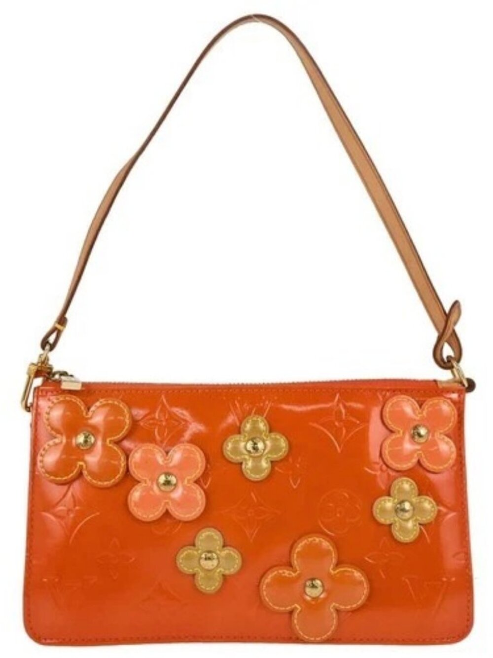 Louis Vuitton Orange Vernis Flower Lexington Handbag M92247 CA1011 BQ01171